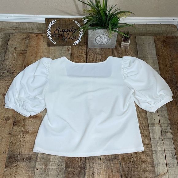 shein square neck button front top - Picture 6 of 9